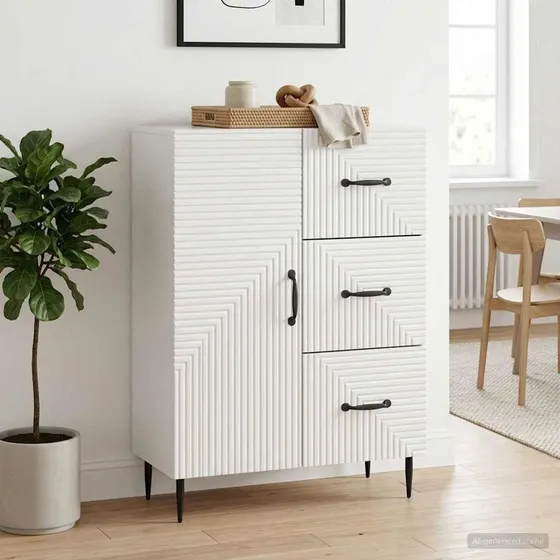 vidaXL Sideboard Hvid Højglans 66 x 34,5 x 89,5 cm