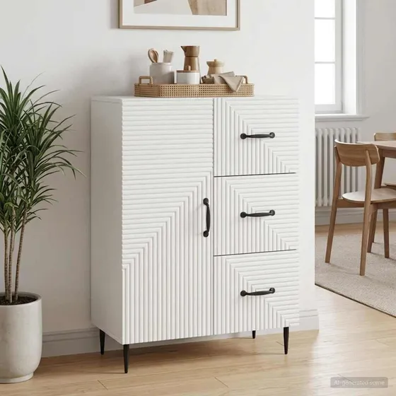vidaXL Sideboard Hvid 66 x 34,5 x 89,5 cm i konstrueret træ