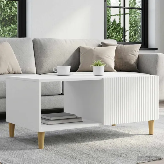 vidaXL Sofabord Hvid 90 x 50 x 40 cm i Konstrueret Træ