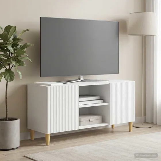 vidaXL TV-skab Hvid 102 x 34,5 x 50 cm i konstrueret træ