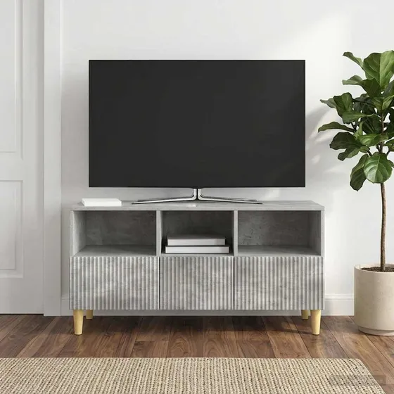 vidaXL TV-skab 102 x 34,5 x 50 cm Betongrå