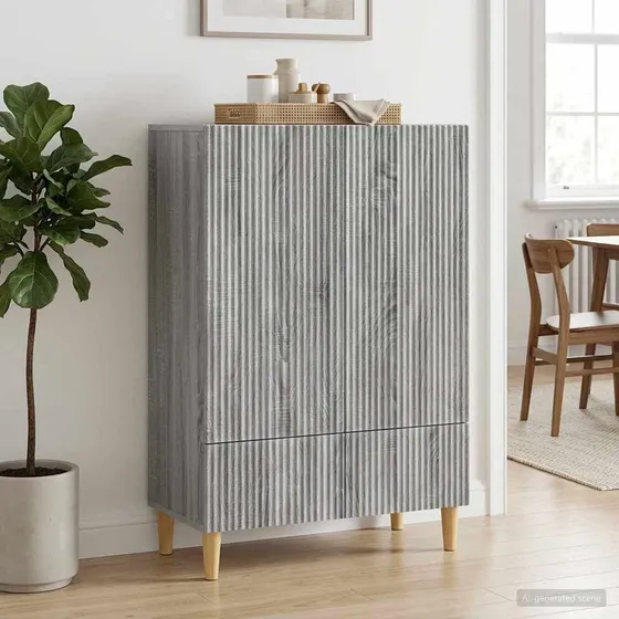 vidaXL Sideboard Grå Sonoma-eg 66 x 34,5 x 95 cm