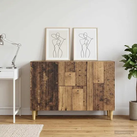 vidaXL Sideboard i gammelt træ, 89 x 34,5 x 60 cm
