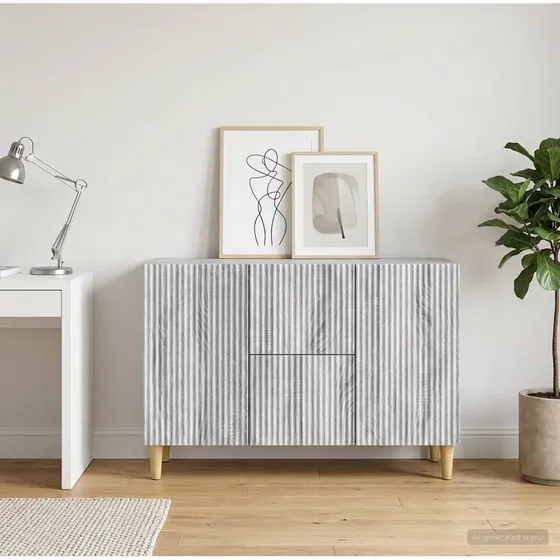 vidaXL Sideboard Grå Sonoma-eg 89 x 34,5 x 60 cm