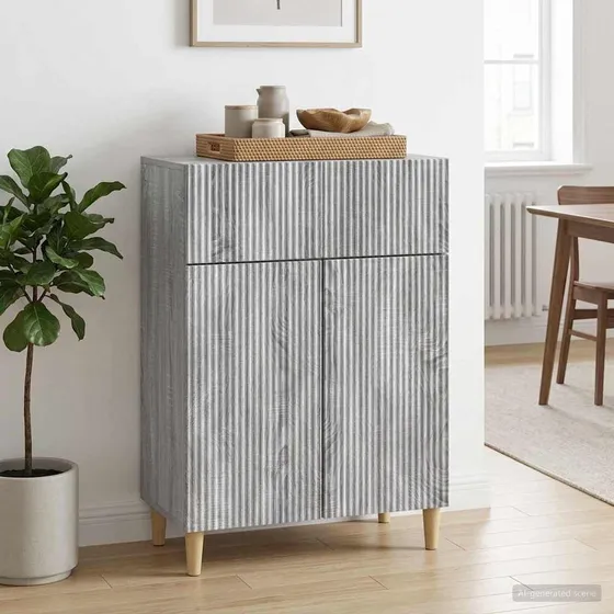 vidaXL Sideboard Grå Sonoma-eg 66 x 34,5 x 90 cm