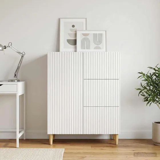 vidaXL Sideboard Hvid 66 x 34,5 x 90 cm i konstrueret træ