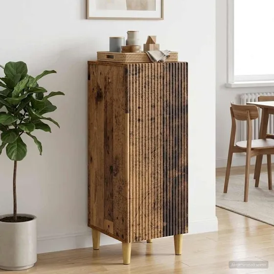 vidaXL Sideboard i gammelt træ, 33 x 34,5 x 90 cm