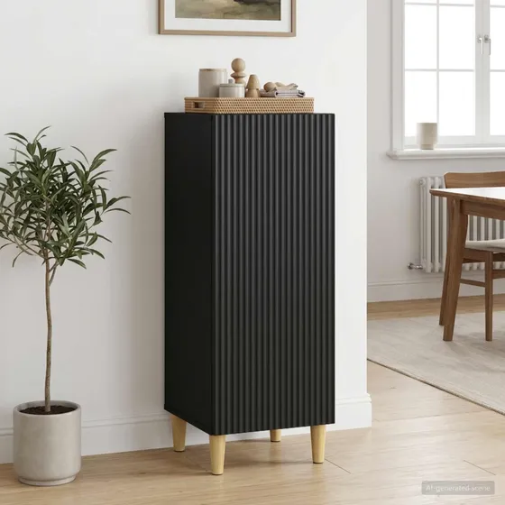 vidaXL Sideboard Sort 33 x 34,5 x 90 cm i konstrueret træ