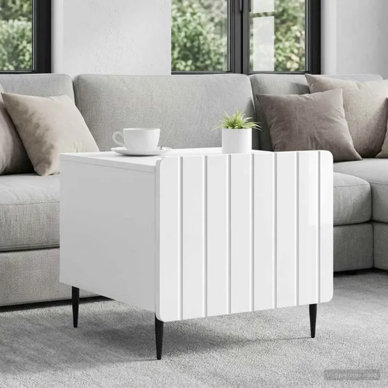 vidaXL Sofabord Hvid Højglans 49 x 50 x 42 cm