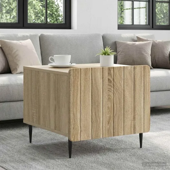 vidaXL Sofabord med skuffe i Sonoma-eg, 49 x 50 x 42 cm