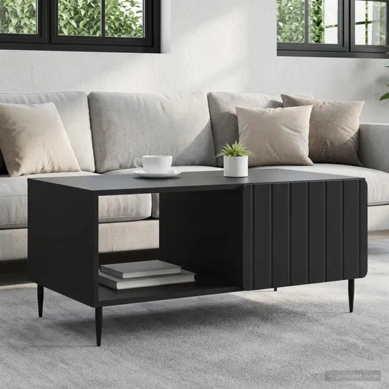vidaXL Sofabord Sort 90 x 50 x 40 cm i konstrueret træ