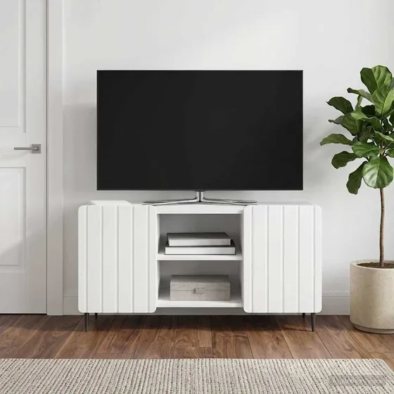 vidaXL TV-skab 102x34,5x52 cm i hvid højglans
