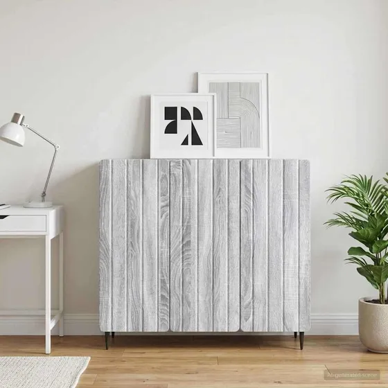 vidaXL Sideboard Grå Sonoma-eg 89 x 34,5 x 82 cm