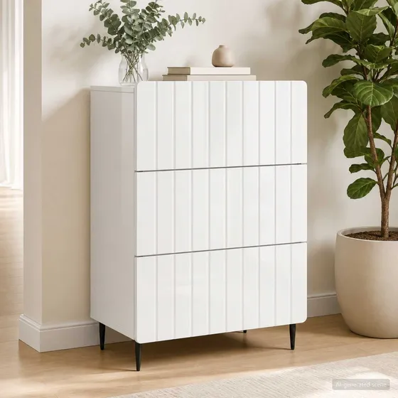 vidaXL Skuffeskab Hvid 66 x 34,5 x 92 cm i konstrueret træ