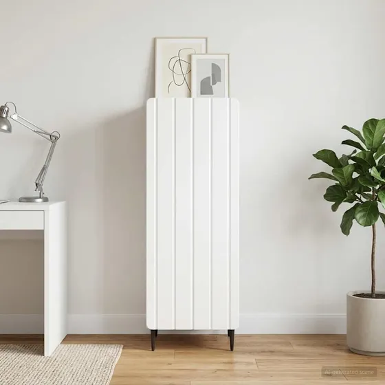 vidaXL Sideboard Hvid Højglans 34,5 x 33 x 92 cm