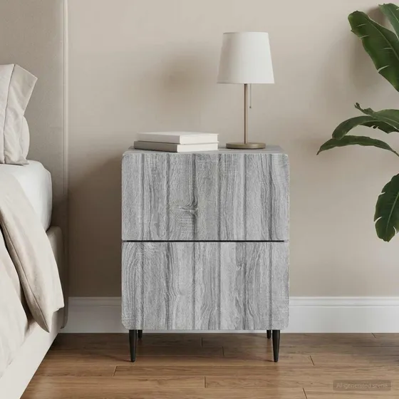 vidaXL Natskab Grå Sonoma-eg 43 x 34,5 x 49,5 cm