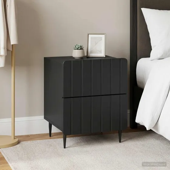 vidaXL Natskab 2 stk. Sort 43 x 34,5 x 49,5 cm