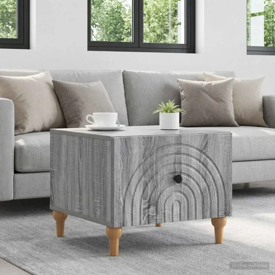 vidaXL Sofabord Grå Sonoma-eg 49 x 50 x 40 cm med skuffe