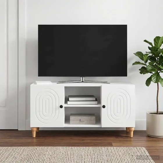 vidaXL TV-skab i hvid højglans, 102 x 34,5 x 50 cm