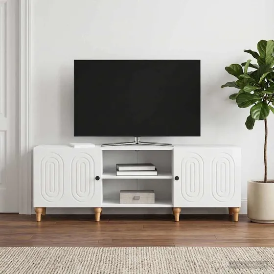 vidaXL TV-skab 150 x 31 x 50 cm Hvid Højglans