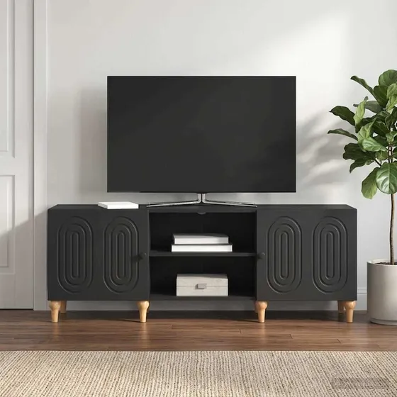 vidaXL TV-skab 150 x 31 x 50 cm Sort Konstrueret Træ