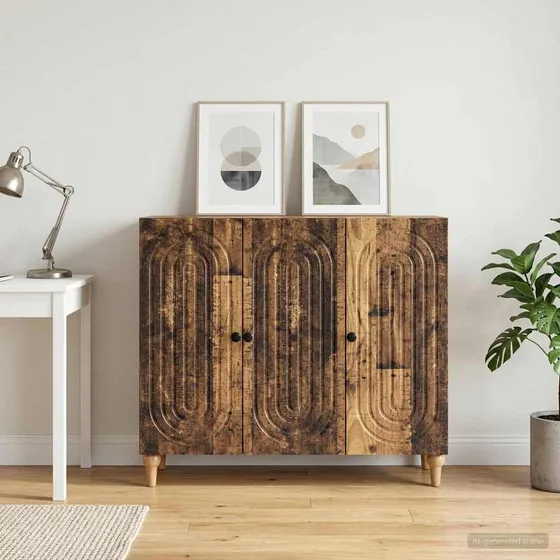 vidaXL Sideboard i gammelt træ, 89 x 34,5 x 80 cm
