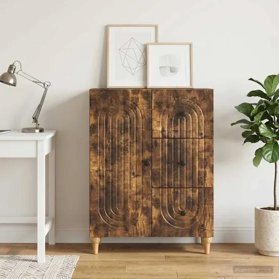 vidaXL Sideboard Røget eg 66 x 34,5 x 90 cm
