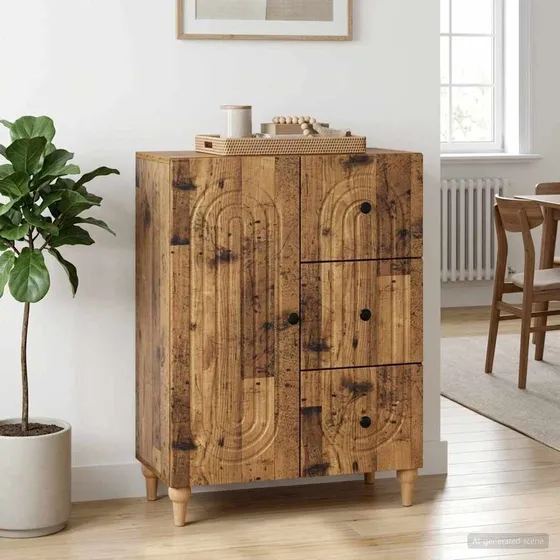 vidaXL Sideboard i gammelt træ, 66 x 34,5 x 90 cm