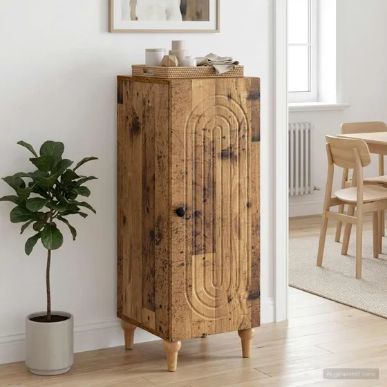 vidaXL Sideboard i gammelt træ, 33 x 34,5 x 90 cm