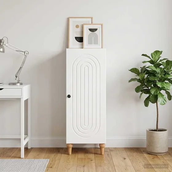 vidaXL Sideboard Hvid Højglans - 33 x 34,5 x 90 cm