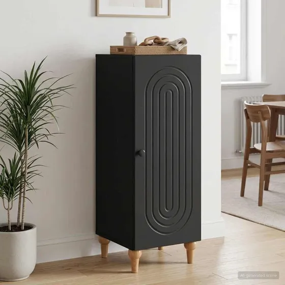 vidaXL Sideboard Sort, 33 x 34,5 x 90 cm i konstrueret træ