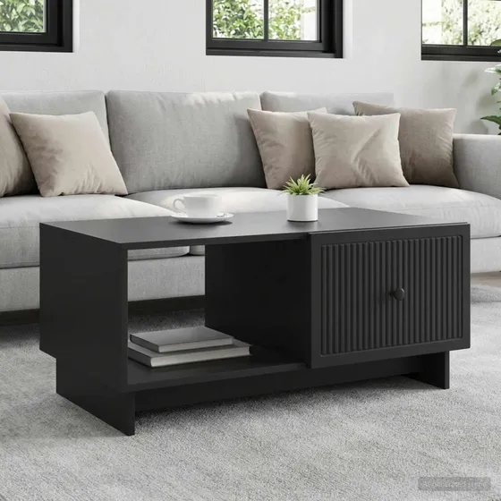 vidaXL Sofabord Sort 90 x 50 x 40 cm i konstrueret træ
