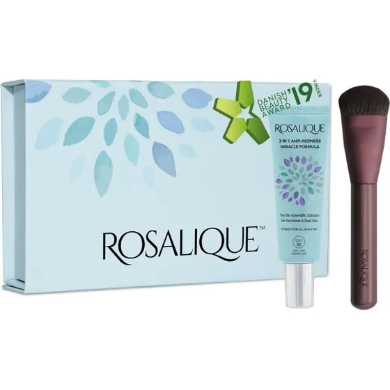 Rosalique Gaveæske – 3-i-1 Dagcreme & Foundationbørste