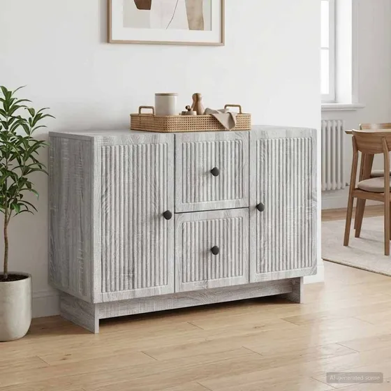 vidaXL Sideboard Grå Sonoma-eg 89 x 34,5 x 60 cm