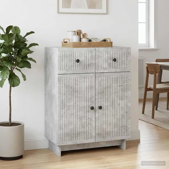 vidaXL Sideboard Betongrå 66 x 34,5 x 90 cm i konstrueret træ