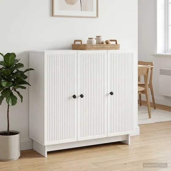 vidaXL Sideboard Hvid 89 x 34,5 x 80 cm i konstrueret træ