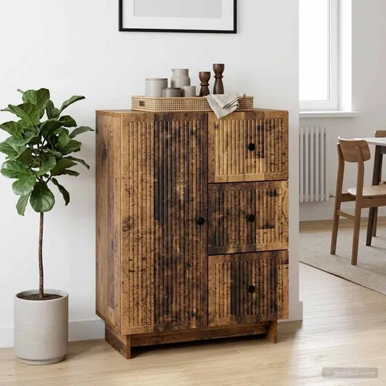 vidaXL Sideboard i gammelt træ, 66 x 34,5 x 90 cm
