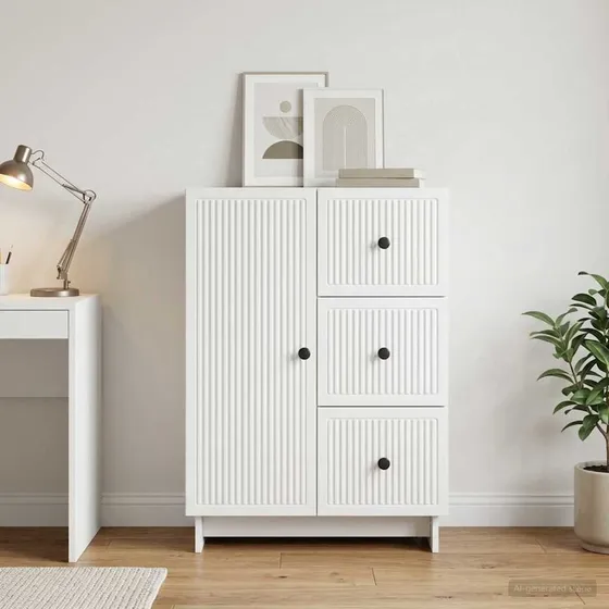 vidaXL Sideboard Hvid 66 x 34,5 x 90 cm i konstrueret træ