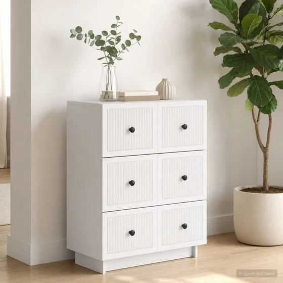 vidaXL Skuffeskab Hvid 66 x 34,5 x 90 cm i konstrueret træ