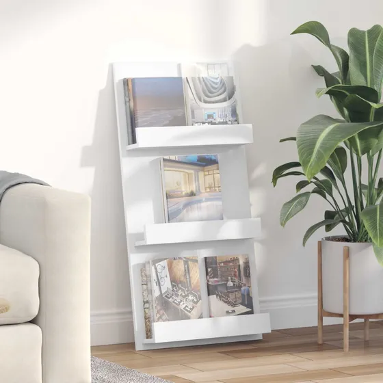 vidaXL Magasin Rack med 3 hylder, hvid, 51 x 11 x 102 cm