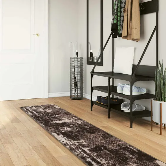 vidaXL Tæppe Runner MARSA Sort/Hvid 50 x 400 cm