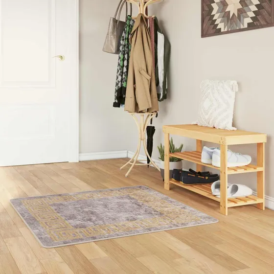 vidaXL Tæppe Runner MARSA Grå og Guld 100 x 100 cm