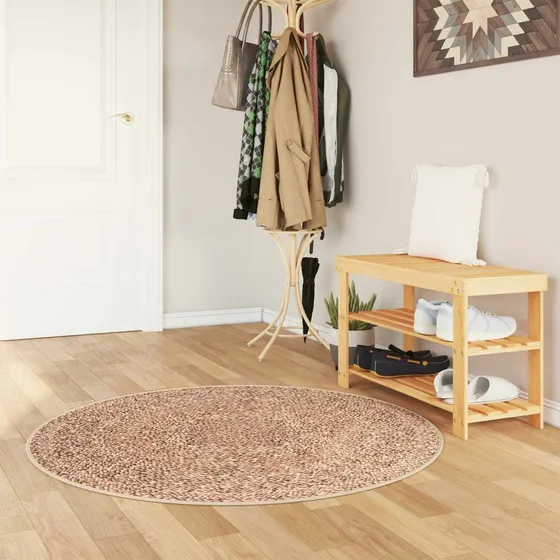 vidaXL MARSA Rundt Tæppe Brun 120 x 120 cm