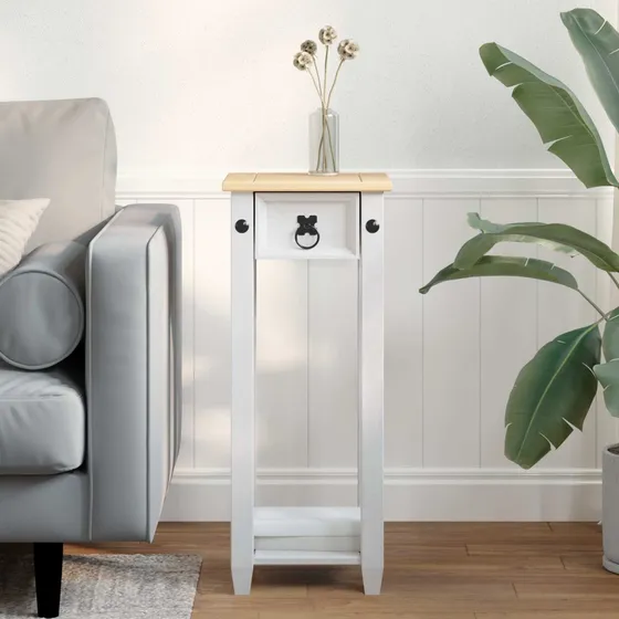 vidaXL Planteholder Hvid 30 x 30 x 73 cm i massivt fyrretræ