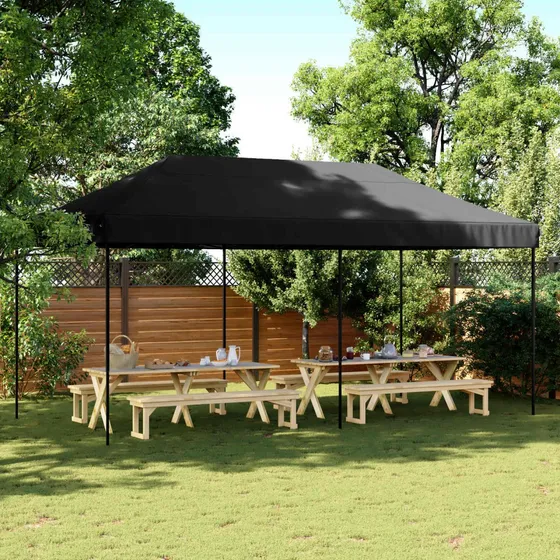 vidaXL Party Tent 292 x 580 x 315 cm - Sort Oxford stof