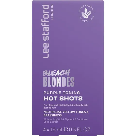 Lee Stafford Bleach Blondes Purple Toning Hot Shots 4x15 ml