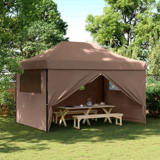 vidaXL Partytelt 279 x 410 x 315 cm - Brun Oxford stof