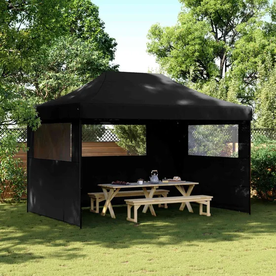 vidaXL Partytelt 279 x 410 x 315 cm - Sort Oxford stof