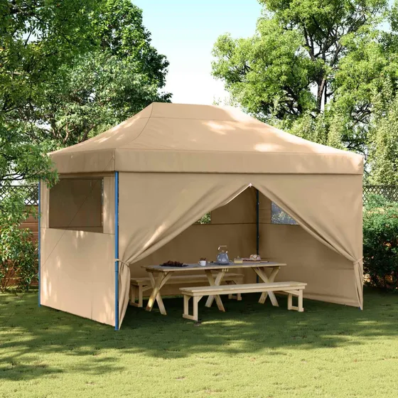 vidaXL Partytelt 279 x 410 x 315 cm Beige Oxford stof