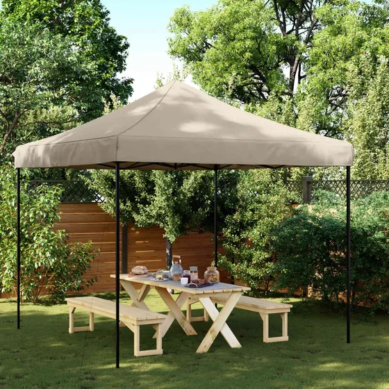vidaXL Festtelt 292 x 292 x 315 cm - Gråbrun Oxford stof